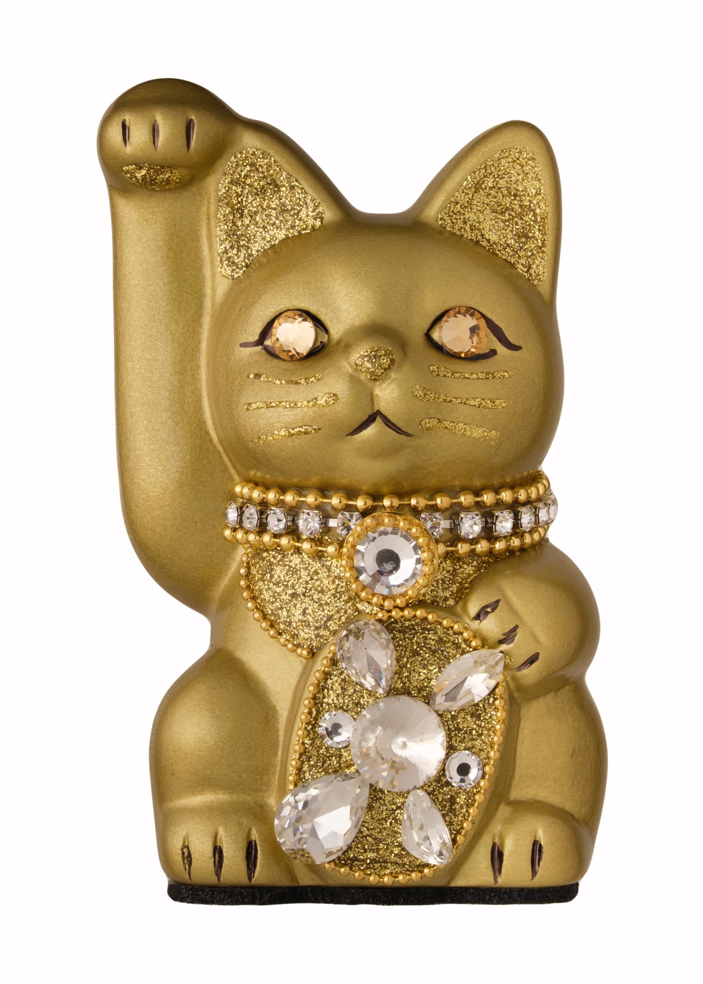 Amazon.co.jp: ご縁猫 ジュエリーキャット(S-SIZE 金 Gold）右手あげ